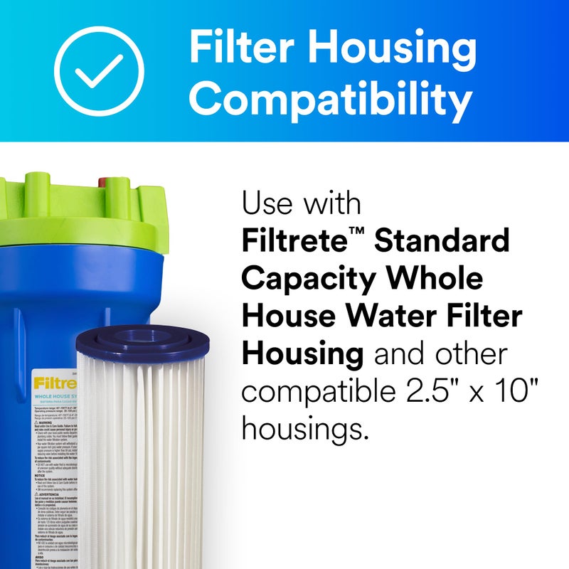 Filtrete Standard Capacity Whole House Pleated Replacement Water Filter 3WH-STDPL-F02, 2 pack, for use with 3WH-STD-S01 System - Image 2